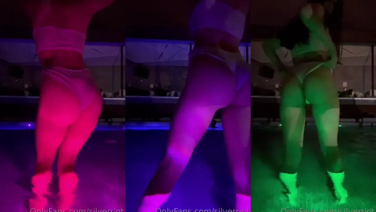 Silver Riot Teases Her Ass In The Pool