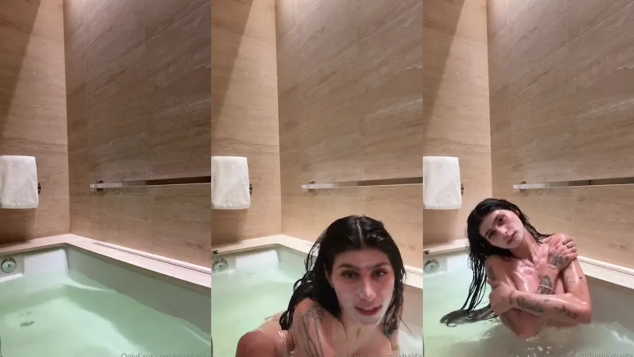 Mia Khalifa Shows Off Her Tits And Feet In The Tub