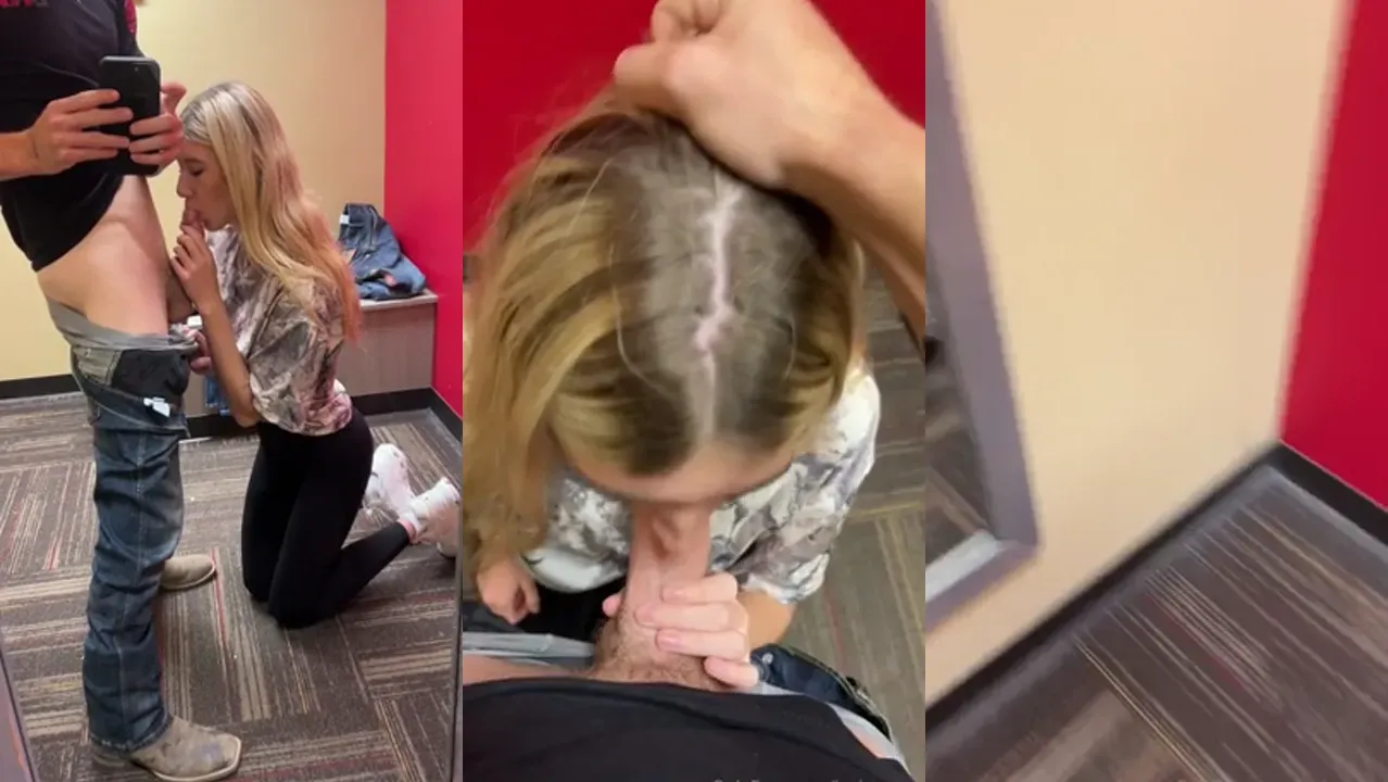 Lexiraexxx Sneaks A BJ In The Dressing Room