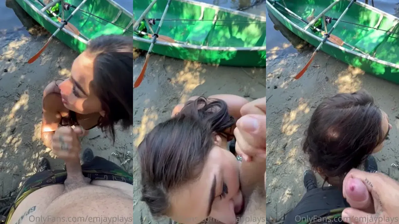 Emjayplays Gives A Beachside Blowjob