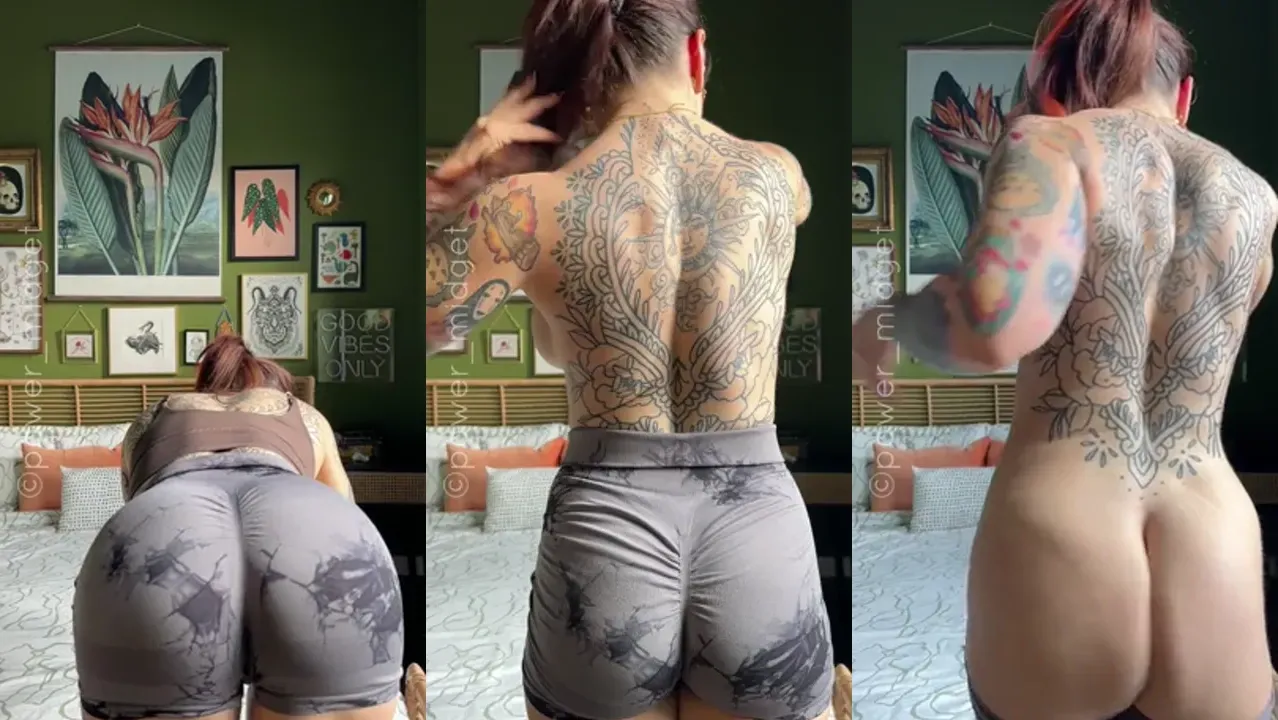 Power_Midget Strips Her Clothes Off