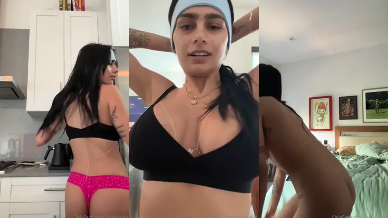 Mia Khalifa Seduces In Her Underwear With Her Tits Out