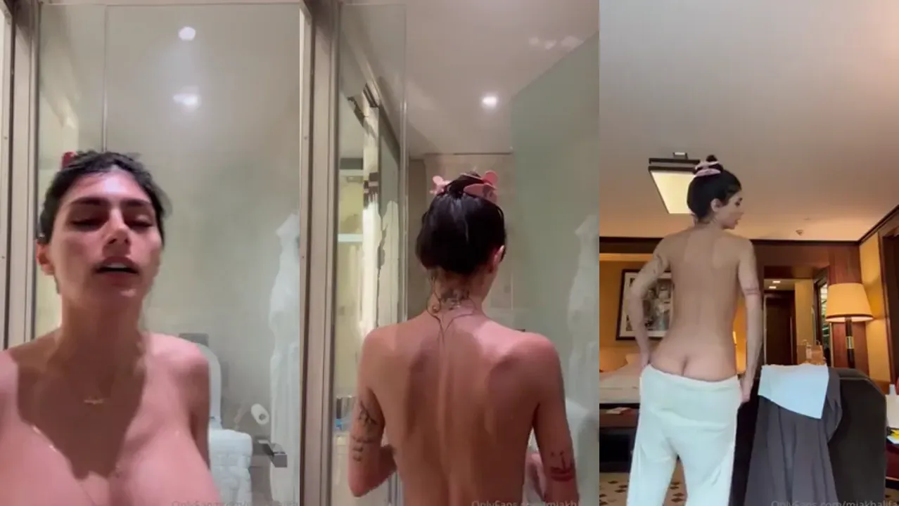Mia Khalifa In Hotel Shower Flaunting Her Tits
