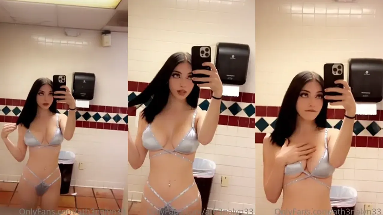Ath3Nalyn33 Flexes Off Her Silver Lingerie