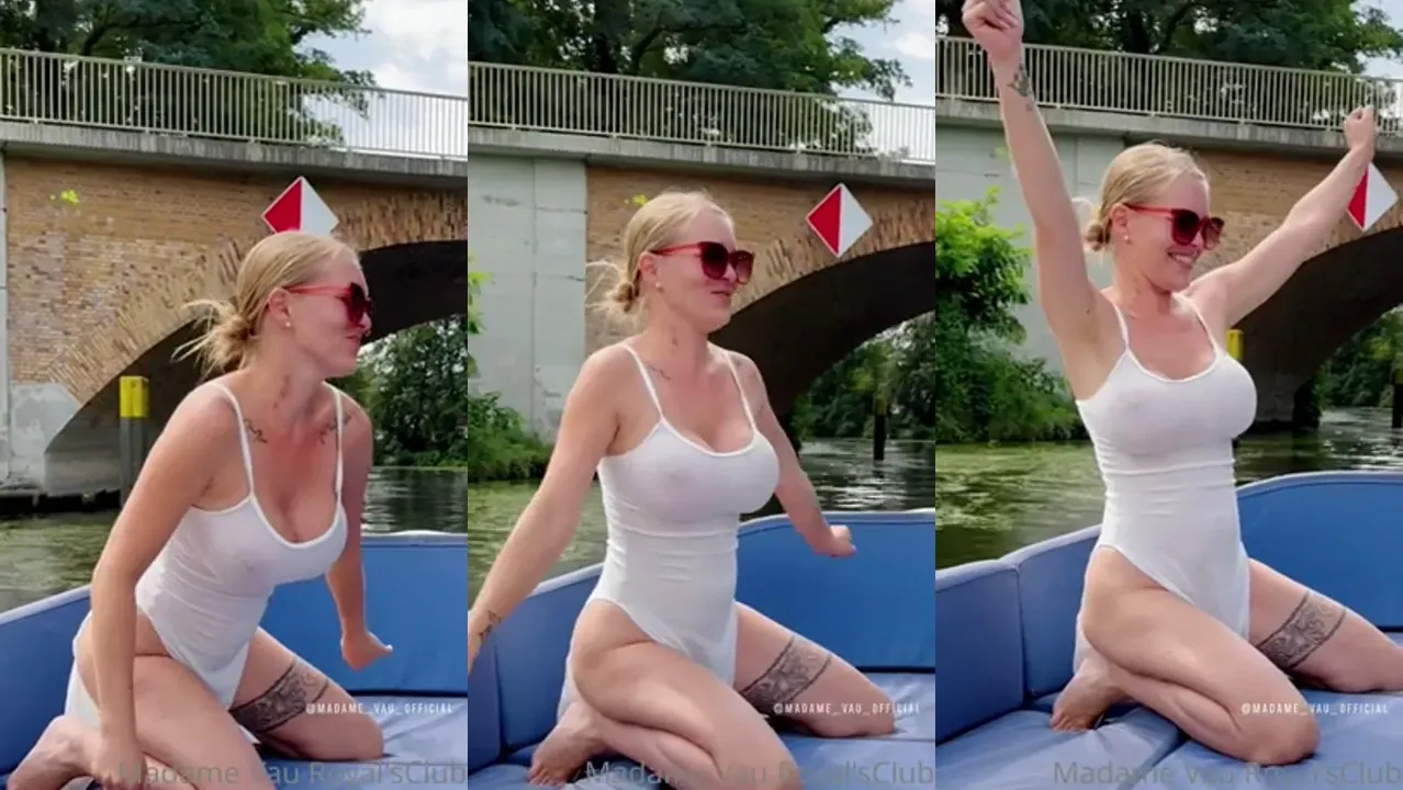 Madamevau Jiggles Her Tits On A Boat Ride